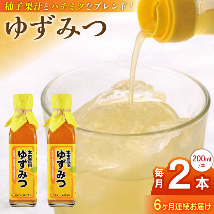 【全6回定期便】ゆずみつ 200ml 2本 柚子みつ 柚子蜜 柚子 ゆず はちみつ ハチミツ 蜂蜜 熊本 山都町【本田農園】[YDL025] 60000 60,000 60000円 60,000円 6万円