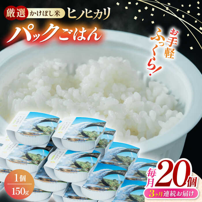 [全3回定期便] いちょうの畑 パックご飯 ヒノヒカリ 150g×20パック [農事組合法人いちょう]