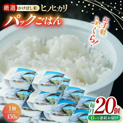 【全6回定期便】 いちょうの畑 パックご飯 ヒノヒカリ 150g×20パック 【農事組合法人いちょう】[YDN003]