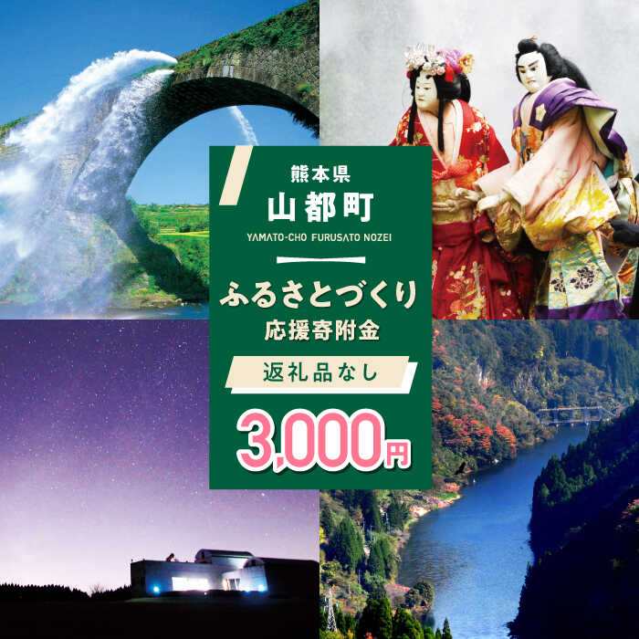 【ふるさと納税】【応援寄附金】熊本県 山都町 ふるさとづくり 返礼品なし ふるさと納税 (3,000円分)[...