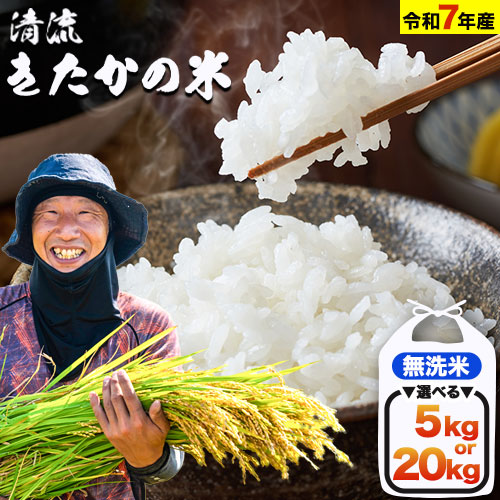 【ふるさと納税】 令和7年産 新米 無洗米 清流きたかの米 5kg or 10kg or 15kg or 20kg 《12月から出荷開始》熊本県産 無洗米 白米 精米 氷川町 送料無料コメ 便利 ブランド米 お米 おこめ 熊本 SDGs
