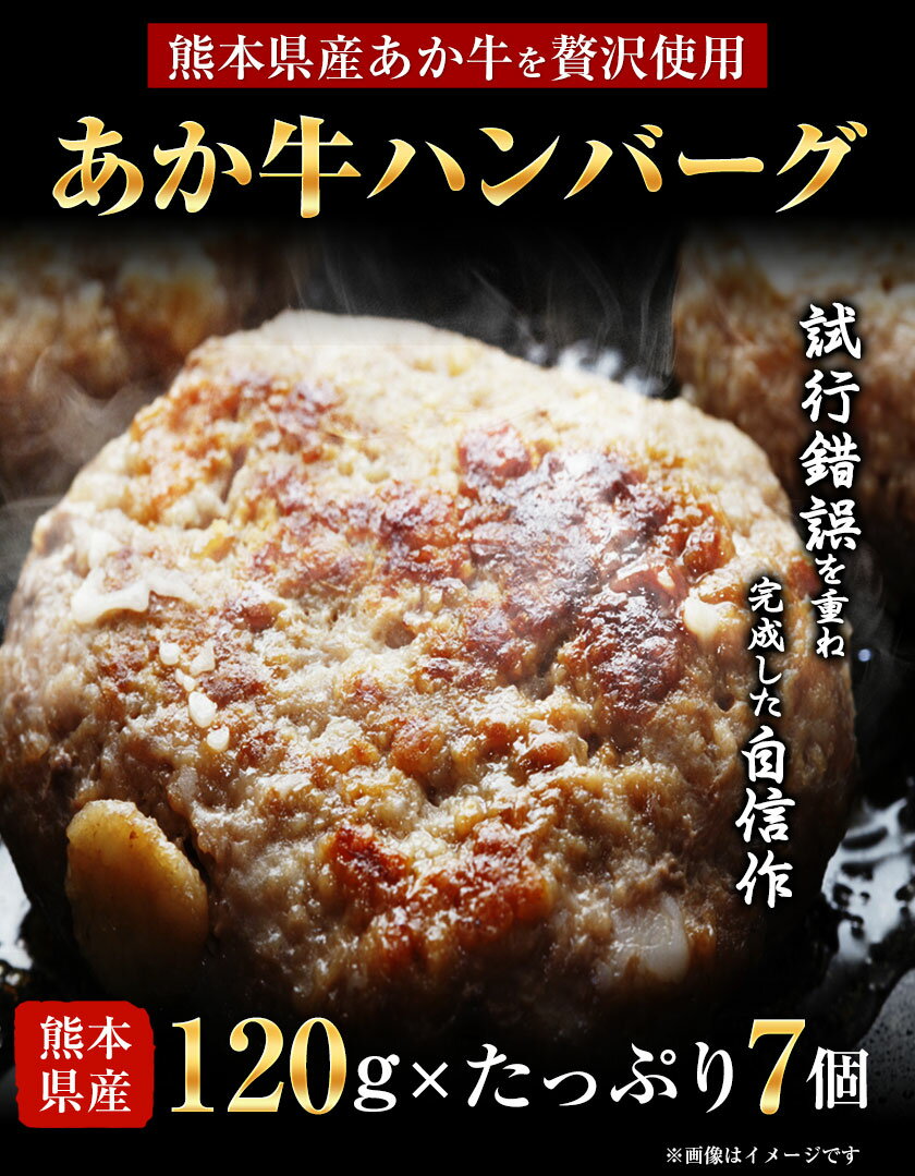 【ふるさと納税】あか牛ハンバーグ 熊本県産あか牛を使用した贅沢ハンバーグたっぷり7個入り あか牛 赤牛 あかうし《出荷時期をお選びください》 熊本県 葦北郡 津奈木町