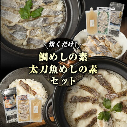 出汁で炊く！ 鯛めし/太刀魚飯の素セット (2合用各1セットずつ)《30日以内に出荷予定(土日祝除く)》熊本県 葦北郡 津奈木町 平国丸 鯛 太刀魚