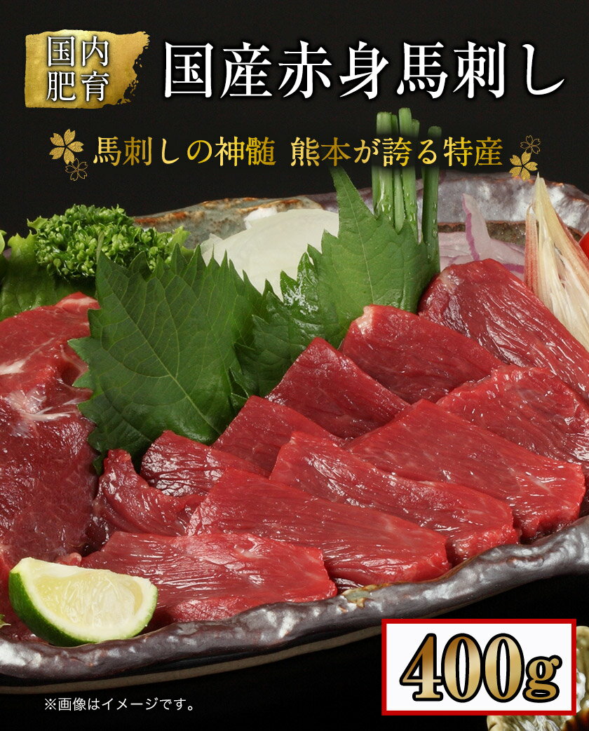 【ふるさと納税】熊本特産馬刺し 【国内肥育】国産赤身馬刺し400g+タレ100ml付き《90日以内に出荷予定(土日祝除く)》 津奈木町