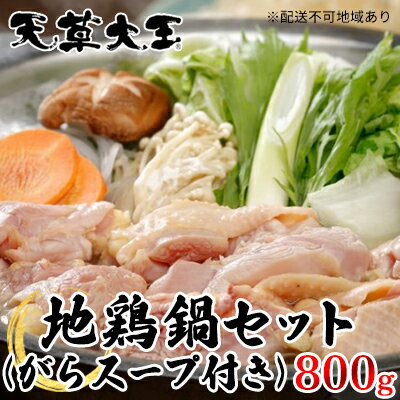 【ふるさと納税】鶏肉 もも 水炊き 鍋 やきとり 天草大王 地鶏 鍋セット 800g がらスープ付き 配送不...