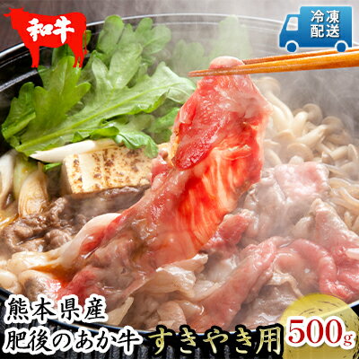 【ふるさと納税】肥後の赤牛 すきやき 用500g　【お肉 牛肉 すき焼き あか牛】　お届け：※約3ヶ月ほどお待ちいただく場合がございます。