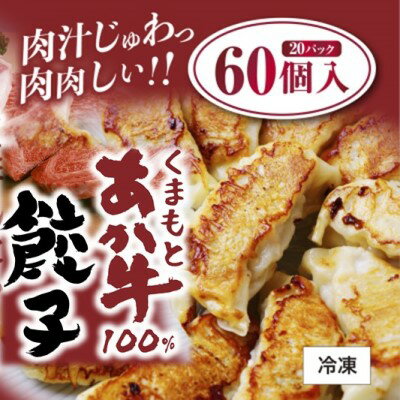 44位! 口コミ数「0件」評価「0」餃子 くまもと あか牛 100％餃子 60個(20個入り×3) 赤牛 熊本 和牛 肥後 配送不可:離島　【牛肉 お肉 肉の加工品 ぎょうざ ･･･ 