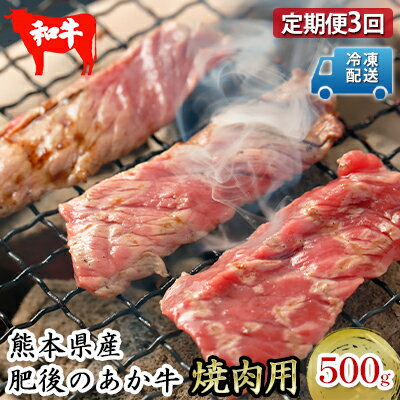 14位! 口コミ数「0件」評価「0」定期便 3回 焼肉セット 炭火 牛肉 あか牛 500g 赤牛 熊本 和牛 肥後のあか牛 焼肉用 肉 お肉 BBQ G-4　【定期便・ お肉 ･･･ 