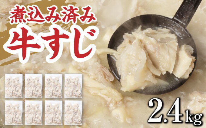 【ふるさと納税】牛すじ ボイル 下ゆで処理済 2.4kg 配送不可 離島　【 食材 夕飯 冷凍 一口サイズ おでん 牛スジ 煮込み うどん お好み焼き トッピング 牛スジカレー 材料 】