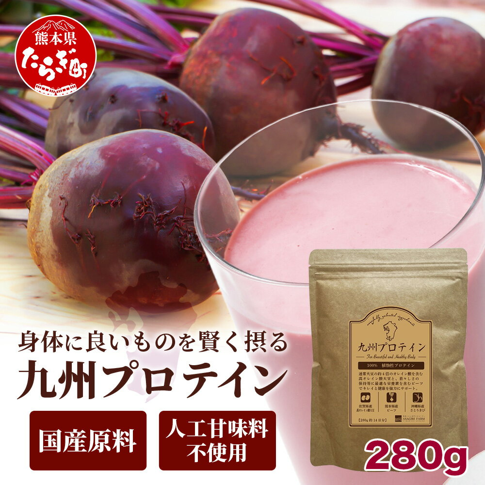 【ふるさと納税】熊本県産 九州プロテイン 280g (約14日分) 植物性 プロテイン ビーツ 黒糖 大豆 スーパーフード 国産原料 美容 健康 トレーニング ...