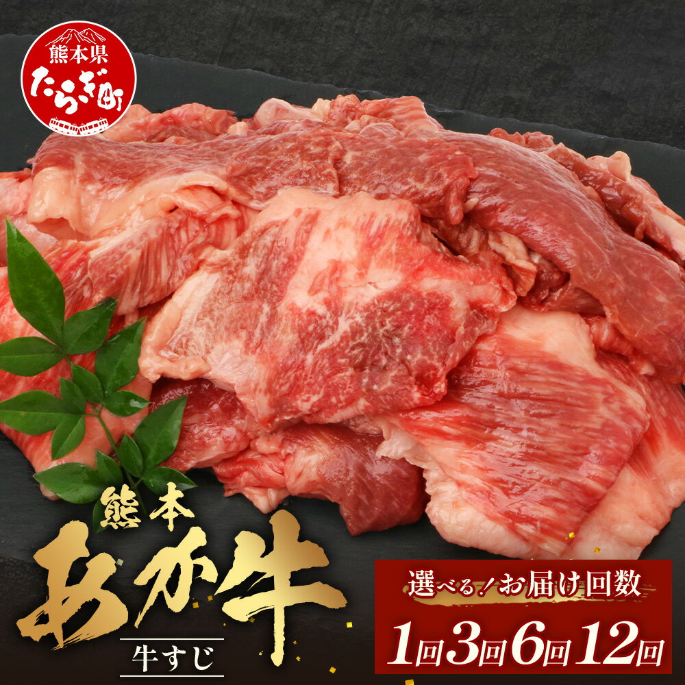 【ふるさと納税】《年末発送 受付中》熊本あか牛 スジ肉 1kg 1回 ・ 3回 ・ 6回・12回 牛スジ くまもとあか牛 熊本 熊本県産 あか牛 国産牛 牛 牛肉 肉 和牛 お肉 すじ 牛スジ 牛すじ 定期 牛筋 煮込み カレー おでん 送料無料 冷凍 国産 配送無料