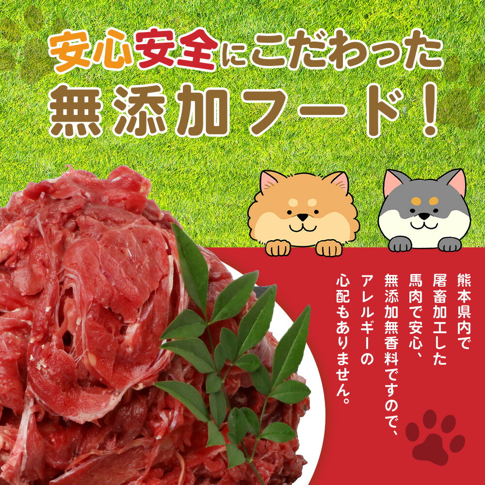 【ふるさと納税】ペット用 熊本加工 馬肉 切り落とし【 2kg 】配送回数選べる 1回 / 3回 / 6回 /12回 ドッグ フード 定期便 無添加 無香料 ヘルシー 高栄養 馬刺し 冷凍 2キロ お肉専門店 馬肉 冷凍 国内加工 わんこ ご飯 犬 フード おやつ 熊本県 多良木町 送料無料