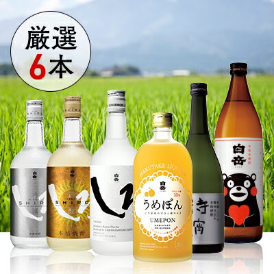 【ふるさと納税】「本格米焼酎」と「デコポン梅酒」 厳選 セット 6種類 合計4.5L 900ml×1本 720ml×5本 くまモンボトル 白岳しろ 金しろ 銀しろ 白岳 うめぽん 国産梅 梅酒 デコポン 待宵 飲み比べ 焼酎 高橋酒造 多良木町 熊本県産 国産 ギフト 送料無料