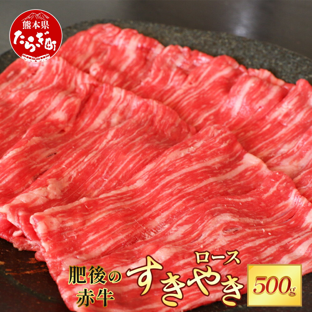 熊本県 肥後 の 赤牛 ロース すきやき用 500g ブランド牛 牛肉 すき焼き スキヤキ 多良木町 国産 和牛 焼き肉 スライス お取り寄せ グルメ 肥後 国産 九州 熊本県産 冷凍配送 熊本県 多良木町 定期便 送料無料