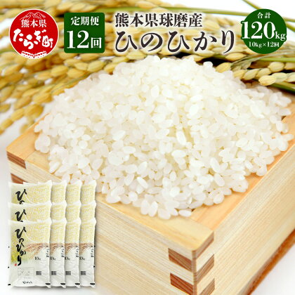 米 定期便 12ヶ月【定期便年12回】令和5年産 球磨産 ひのひかり 合計120kg (10kg×年12回発送) 新米 精米 白米 米 お米 ヒノヒカリ ご飯 九州チャンピオン 10万円以上 国産 九州産 熊本県 球磨郡 多良木町 定期便 送料無料