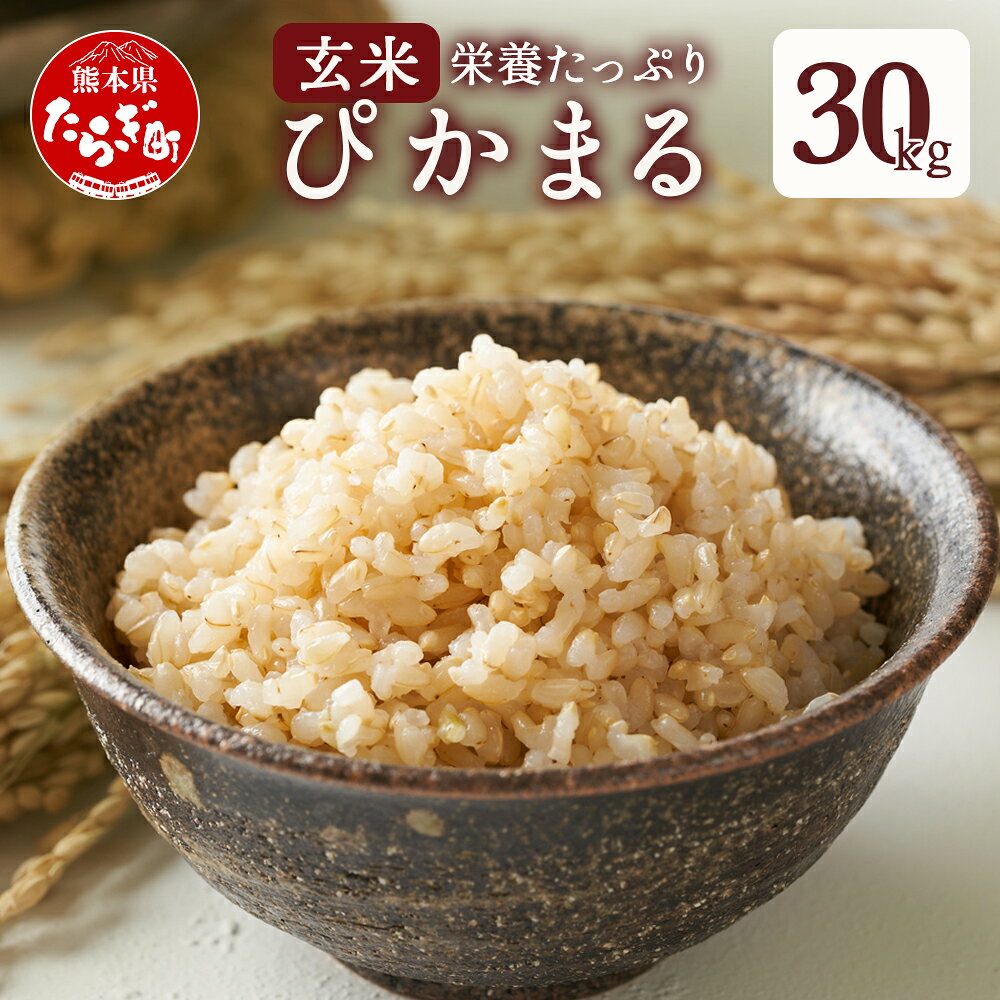 令和6年産 玄米 多良木町産 『ぴかまる』 30kg 米 お米 熊本県産 多良木町 艶 粘り 甘み うま味 もちもち 熊本のお米 30キロ 栄養価 玄米のまま 送料無料 新着