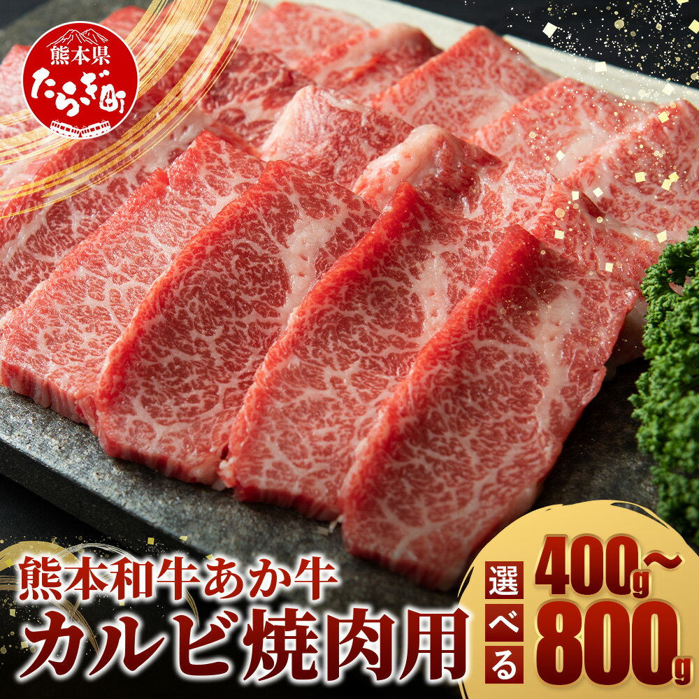 ≪配送月 と 容量選べる≫ 熊本県産 あか牛 [ カルビ 焼肉用 400g / 800g ]熊本県 あか牛 かるび 焼肉 焼き肉 BBQ アウトドア 牛肉 赤身 和牛 褐毛和種 お取り寄せグルメ 赤牛 焼肉 BBQ 熊本県産 褐毛和種 冷凍 国産 熊本県産 送料無料