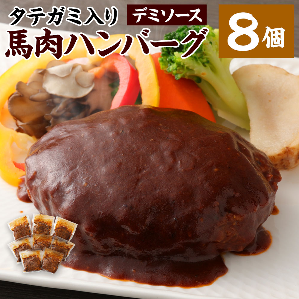 【ふるさと納税】FNタテガミ入り 馬肉ハンバーグ (デミソース) 8個セット 200g×8 馬肉 ハンバーグ デミ..