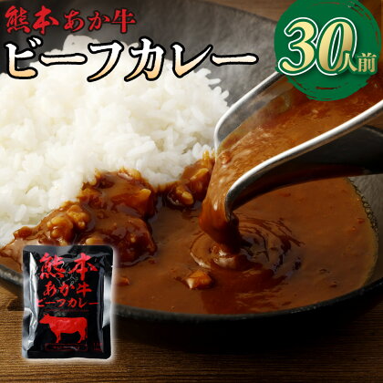 熊本県産 あか牛使用 くまもと あか牛 ビーフカレー 30人前 計4800g 4.8kg 160g×30袋 肉 牛 国産牛 肉加工品 カレー レトルト 簡単調理 備蓄 熊本県 湯前町 送料無料