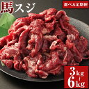 【ふるさと納税】【選べる定期便】馬スジ 1回あたり約1kg(約500g×2パック)計約3kg 計約6kg 3ヶ月 6ヶ月 定期便 馬すじ 馬肉 すじ肉 スジ肉 ...