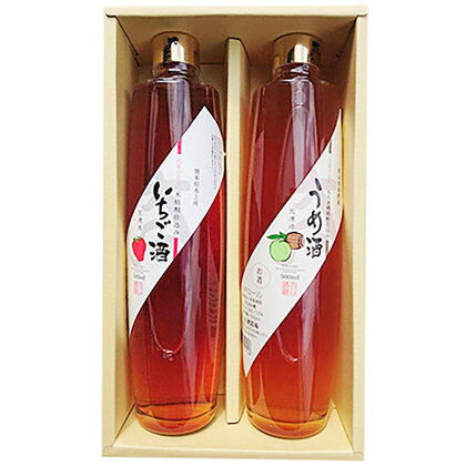 大石酒造のリキュール 2本セット 500ml 合計1L 飲み比べ セット 2種類 酒 お酒 焼酎 リキュール アルコール 12度 いちご酒 うめ酒 イチゴ酒 梅酒 水上村 国産 送料無料