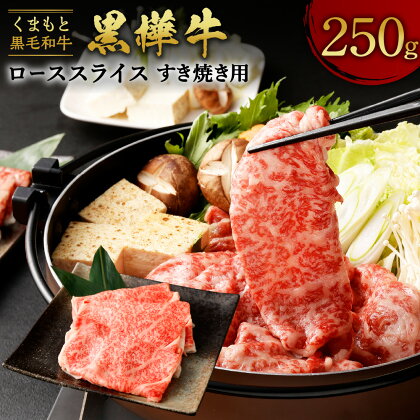 熊本県産 黒毛和牛 黒樺牛 A4~A5等級 ローススライス すき焼き用 合計250g 牛肉 和牛 お肉 ロース 黒毛和牛 薄切り スライス 鍋 すきやき しゃぶしゃぶ 国産 九州産 冷凍 送料無料