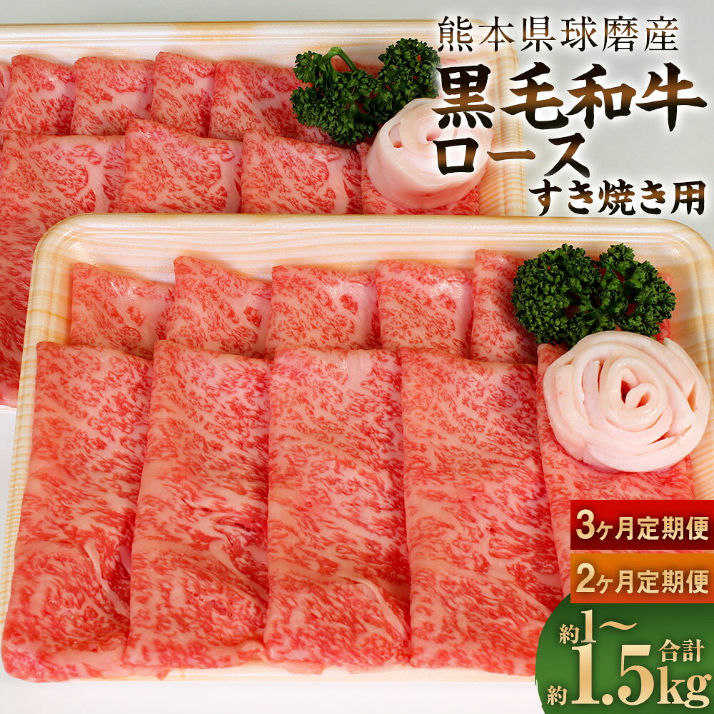 【選べる定期便】 球磨産 黒毛和牛 ロースすき焼き用 1回合計約500g 約250g×2パック お肉 肉 牛肉 ご褒美 すき焼き すきやき すき焼 脂身 旨味 豪華 ごちそう 2ヶ月定期便 3ヶ月定期便 ロース 熊本県産 熊本県 送料無料