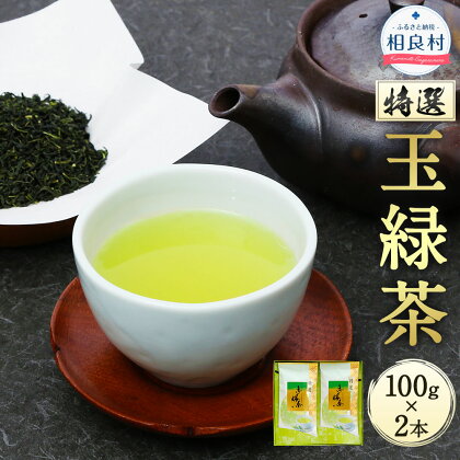 特選 玉緑茶 100g×2本 合計200g 熊本県相良村産 緑茶 日本茶 お茶 茶葉 生田製茶 九州産 国産 送料無料