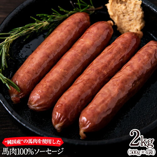 【ふるさと納税】馬肉100%ソーセージ 2kg (500g×4袋) 肉 馬肉 ソーセージ 2kg 熊本県山江村《1-5日以内に出荷予定(土日祝除く)》