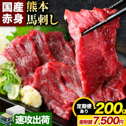 【ふるさと納税】赤身馬刺し200g 【純国産熊本肥育】生食用 冷凍《1-5営業日以内に出荷予定(土日祝除く)》送料無料 熊本県 球磨郡 山江村