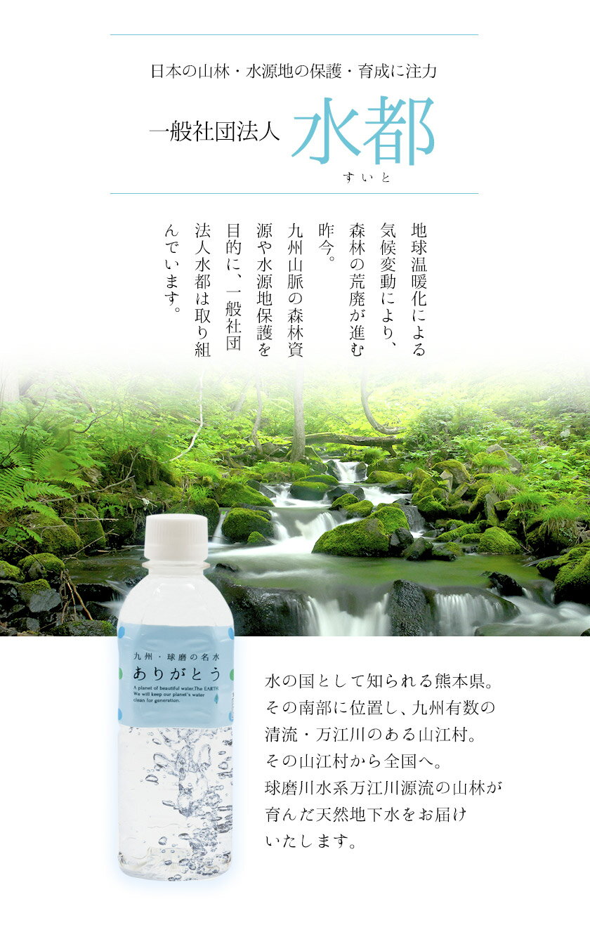【ふるさと納税】熊本県山江村産 人吉・球磨の名水 ありがとう 350ml×24本 一般社団法人 水都《出荷時期をお選びください》
