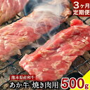 3ヶ月定期便 肥後のあか牛焼肉用 500g (計3回お届け) ひろこの台所《お申込み月の翌月から出荷開始》 熊本県 球磨郡 山江村 牛肉 肉 焼肉用 国産 熊本県産 ブランド牛 絶品 贅沢 高級 あか牛