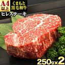 【ふるさと納税】くまもと黒毛和牛 ヒレステーキ 500g 250g × 2枚 牛肉 冷凍 《1月中旬-4月末頃より出荷予定》 くまもと黒毛和牛 黒毛和牛 冷凍庫 個別 取分け 小分け 個包装 ステーキ肉 にも ヒレステーキ