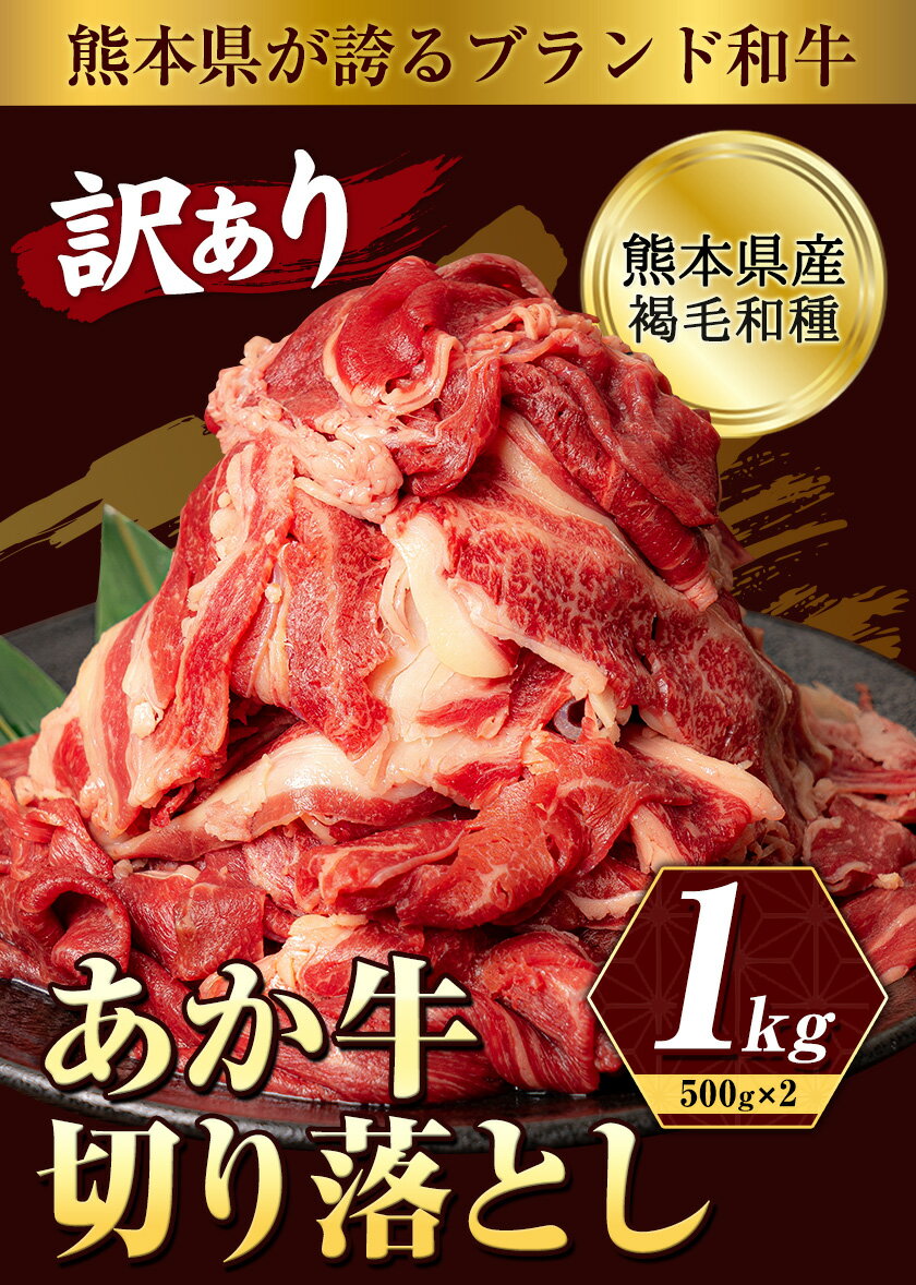 【ふるさと納税】あか牛切り落とし 1kg(500g×2) 《1-5営業日以内に出荷予定(土日祝除く)》 肉 牛肉 切り落とし 牛肉切り落とし 国産牛 国産 あか牛 切落とし ブランド牛 すき焼き スライス しゃぶしゃぶ カレー 焼肉