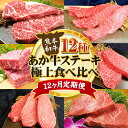 【ふるさと納税】【12ヶ月定期便】あか牛 ステーキ 12種 極上 食べ比べ 定期便 12回《お申込み月の翌月から出荷開始》有限会社 三協畜産 サーロイン ランプ 肩ロース イチボ 三角バラ カイノミ ミスジ クリミ ザブトン シャトーブリアン リブロース モモ あか牛のたれ付き