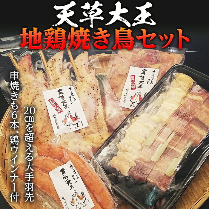 天草大王 地鶏 焼き鳥セット 鳥串 手羽先 鶏肉 ウィンナー 焼鳥 ブランド肉 詰め合わせ 小分け 盛り合わせ バーベキュー BBQ FKP9-340