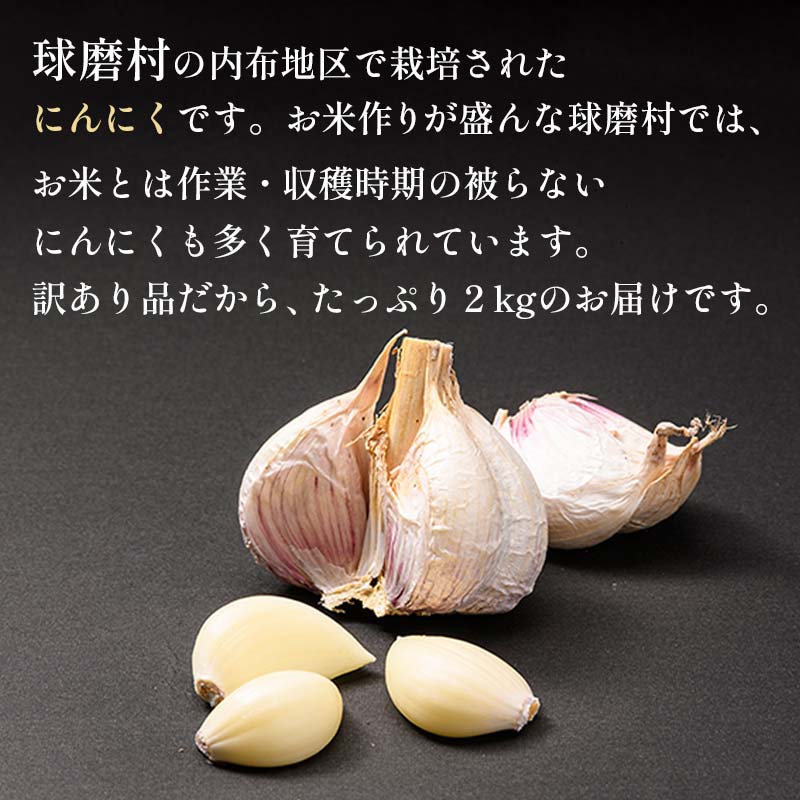 【ふるさと納税】【訳あり】人吉・球磨産／乾燥にんにく 2kg ニンニク 野菜 ガーリック 料理 訳アリ 規格外 熊本県 球磨村 FKP9-465