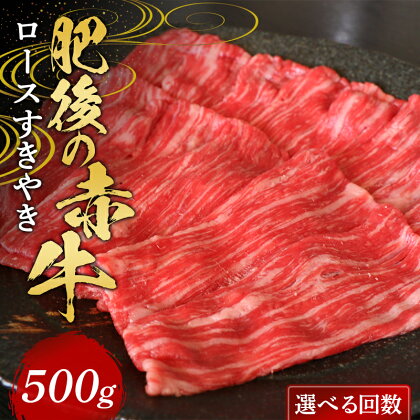 ＜選べる回数＞肥後の赤牛 ロースすきやき500g 定期便 3ヵ月 6ヵ月 FKP9-568var