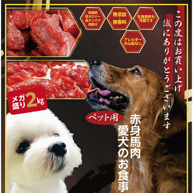 【ふるさと納税】【ペット用】馬肉切り落とし 2kg（1kg×2）【定期便6回コース】馬肉 ペット ヘルシー ..