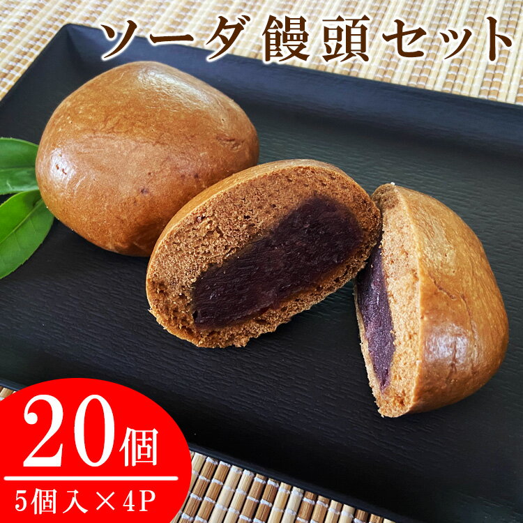 【ふるさと納税】ソーダ饅頭(黒糖)20個セット 【炭酸まんじゅう】　 お届け時期：入金確認後30日前後