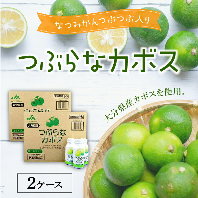 【ふるさと納税】つぶらなカボス 2ケース 計60本 大量 大分県産 ジュース 果実飲料 果肉 かぼす 夏みかん さわやか 缶 セット 贈答 常温保存 I02044