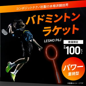 【ふるさと納税】バドミントンラケット LESMO P6J 国産 日本製 ガット張り 本格 競技用 数量限定 バトミントン ラケット R14042