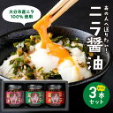 【ふるさと納税】あの人へ送りたい!「必然のニラ醤油」大分市産ニラ100%使用 ギフトボックス 3本セット にら 韮 まるごと 万能調味料 薬味 醤油漬け 食べ比べ セット 贈答 辛麺 ご飯 チャーハン 卵かけご飯 鍋 ギフト SDGs 納豆 焼肉 ギフトセット K01031