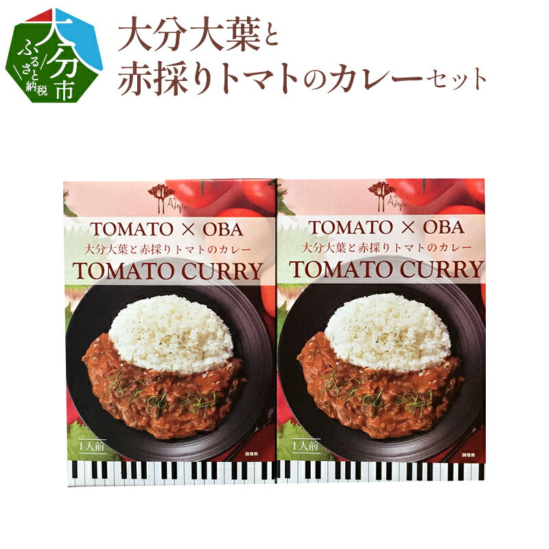 【ふるさと納税】大分大葉と赤採りトマトのカレーセット 2箱 大分産 国産 レトルトカレー レトルト食品 保存食 非常食 ヘルシー しそ シソ 青じそ とまと ギフト K03001