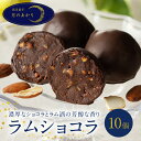【ふるさと納税】チョコレート ラムショコラ 10個入り ラムレーズン ナッツ ラム酒 ベルギー産ショコラ 濃厚 芳醇な香り 個包装 お菓子 スイーツ 食品 大分 別府 お取り寄せ お取り寄せグルメ 送料無料