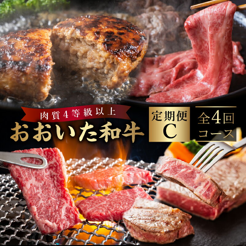 3位! 口コミ数「0件」評価「0」定期便 おおいた和牛 定期便C 牛肉 ビーフ 黒毛和牛 国産 ブランド牛 食品 加工品 豊後牛 焼肉 すき焼き サーロイン ステーキ ハンバ･･･ 