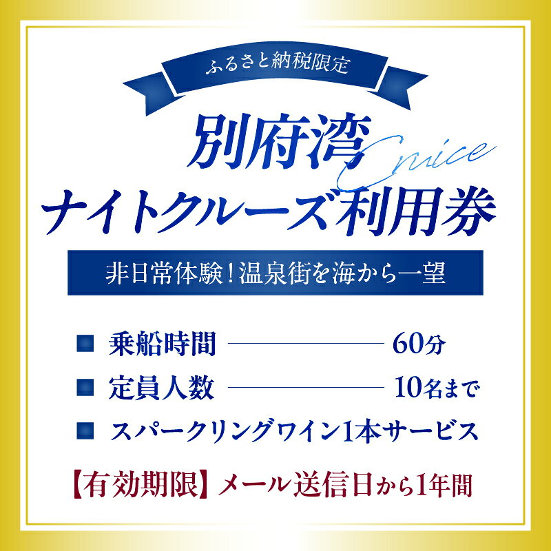 【ふるさと納税】≪ふるさと納税限定！！≫ 別府湾ナイトクルーズ利用券 クルージング マリンアクティビティ体験 アウトドア 絶景 ダイナミック アクティビティ プロポーズ サプライズ 贈り物 プレゼント 記念日 お祝い バリアフリー 別府市 大分県 送料無料 体験型 節約 f442020-beppu-10001275 大分県別府市 サンプル画像3
