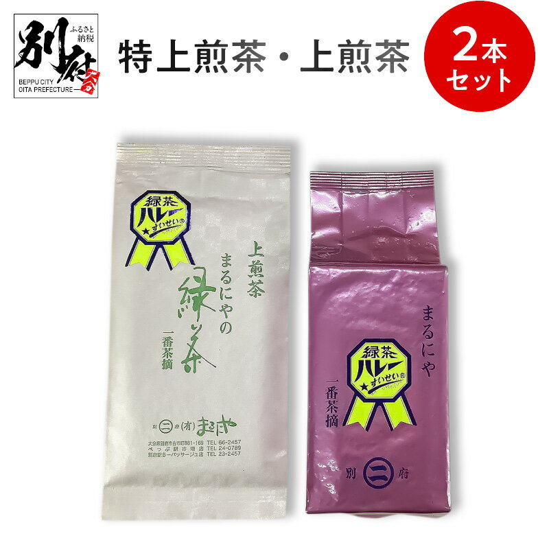 【ふるさと納税】緑茶 ハレーすいせい 2号 特上煎茶 タイプ 大 250g入 ハレーすいせい 1号 上煎茶 小 100g入 2本 セット お茶葉 グリーンティー グリーン茶 飲料 飲み物 飲み比べ 一番茶 ティータイム お返し お取り寄せ 九州産 国産 別府市 大分県 送料無料