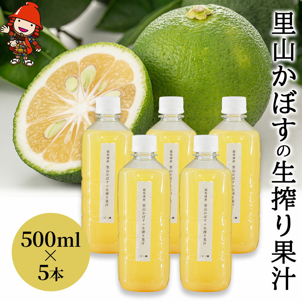 【ふるさと納税】【数量限定】里山かぼすの生搾り果汁 500ml×5本 カボス 柑橘 かぼす果汁100％ 調味料 お酢 果実酢 すだち 大分県産 九州産 中津市 国産 送料無料