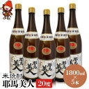 【ふるさと納税】米焼酎 耶馬美人 20度 1,800ml×5本 大分県中津市の地酒 焼酎 酒 アルコール 大分県産 九州産 中津市 国産 送料無料ど